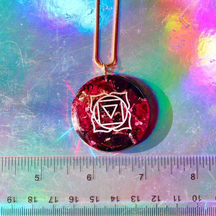 Handmade Orgonite Crystal Necklace – Quartz & Lepidolite Crown Chakra Pendant