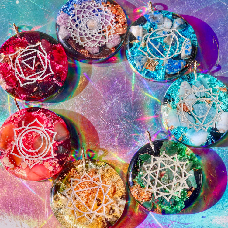 Handmade Orgonite Crystal Necklace – Quartz & Garnet Root Chakra Pendant