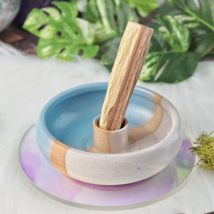 Ceramic Palo Santo Burner Holder - Altar Supplies for Energy Cleansing and House Blessing