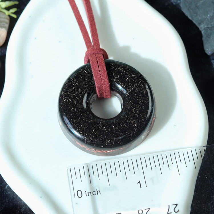 Orgonite® Protection Pendant with Shungite & Amethyst | Minimalist EMF Shield Necklace