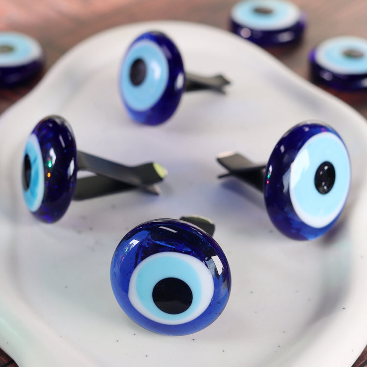 Glass Evil Eye Car Vent Clip: Protection & Positive Energy