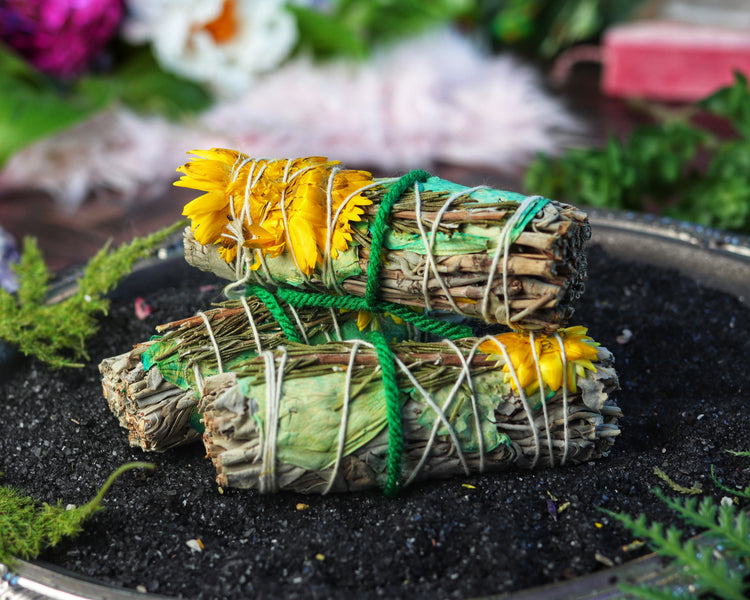Sage Smudge Stick Bundle for Ceremony, Energy Cleansing, House Blessing & Empath Protection - Dragons Blood, Cinnamon, White Sage, Shasta Sage