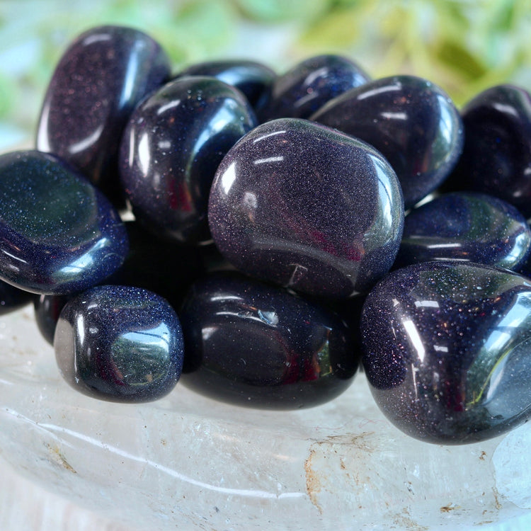Blue Goldstone Tumble Pocket Crystal
