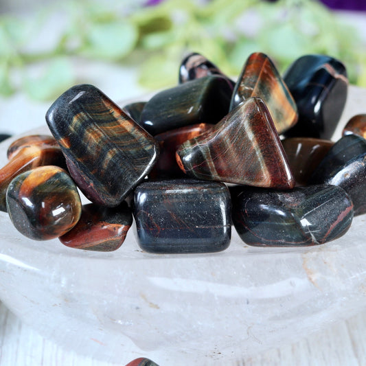 Blue Tigers Eye / Hawks Eye Tumbled Pocket Crystal