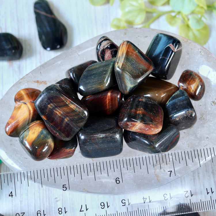 Blue Tigers Eye / Hawks Eye Tumbled Pocket Crystal