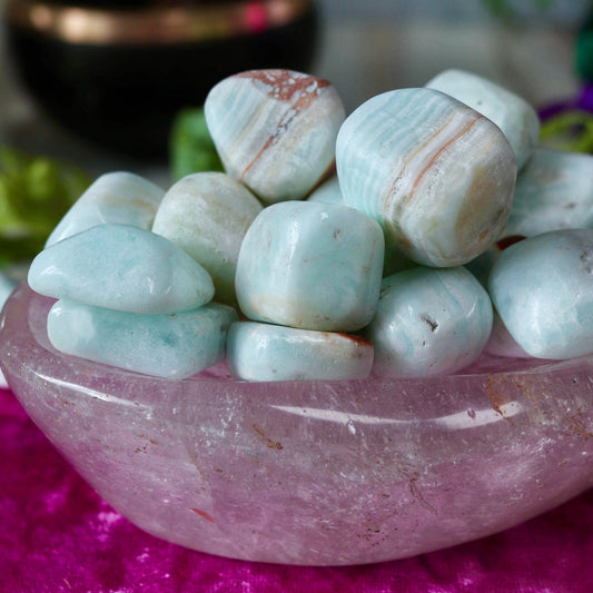 Caribbean Calcite Tumbled Crystal Pocket Stone