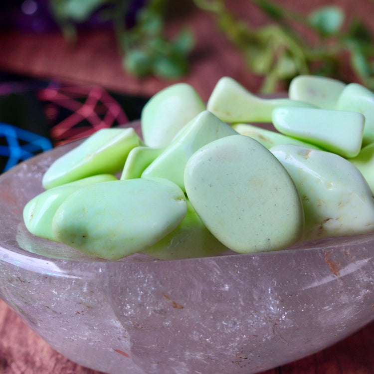 Citron Chrysoprase Tumbled Pocket Crystal