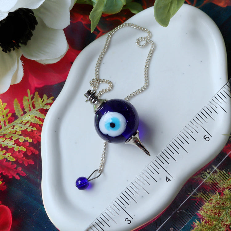 Round Evil Eye Glass Pendulum for Divination