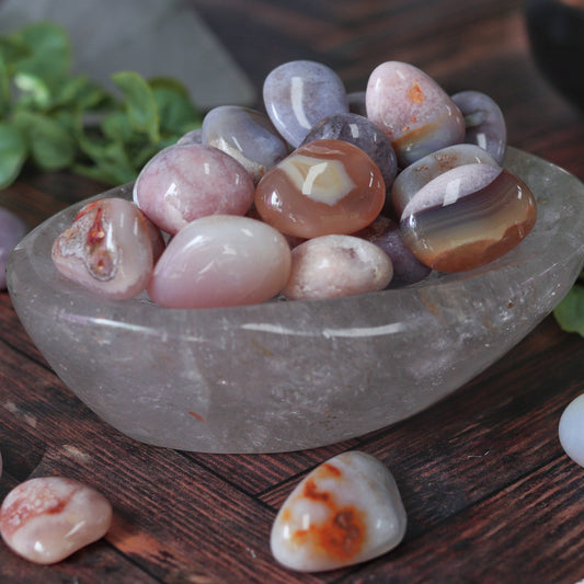 Flower Agate Tumbled Pocket Crystals – Soothing Stones for Emotional Growth and Inner Peace