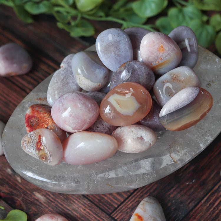 Flower Agate Tumbled Pocket Crystals – Soothing Stones for Emotional Growth and Inner Peace