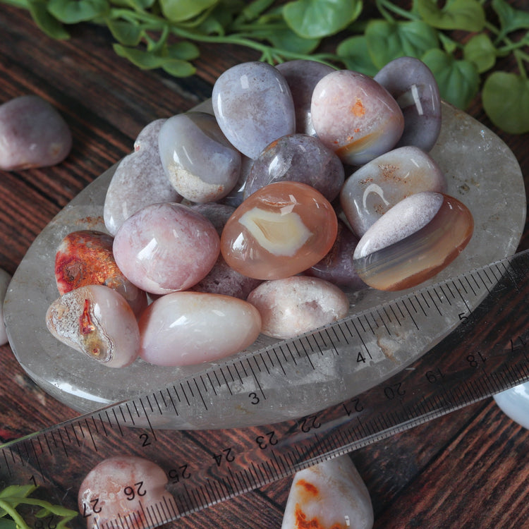 Flower Agate Tumbled Pocket Crystals – Soothing Stones for Emotional Growth and Inner Peace
