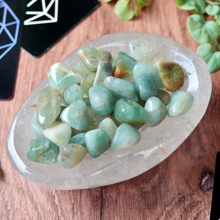 Green Aquamarine Tumble Pocket Crystal