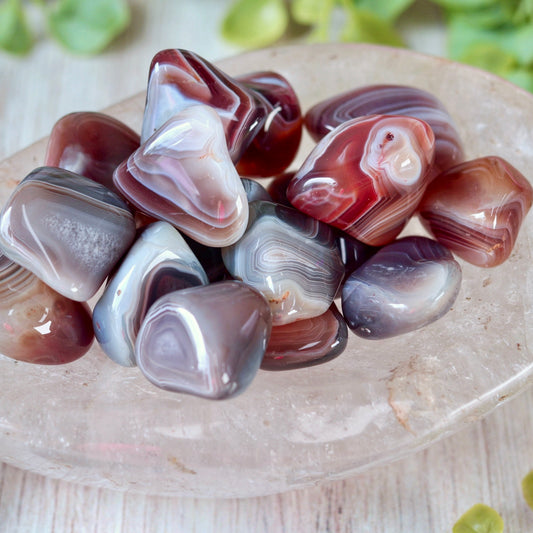 Botswana Gray Agate Tumbled Pocket Crystal
