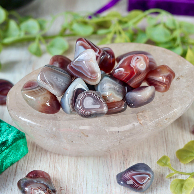 Botswana Gray Agate Tumbled Pocket Crystal