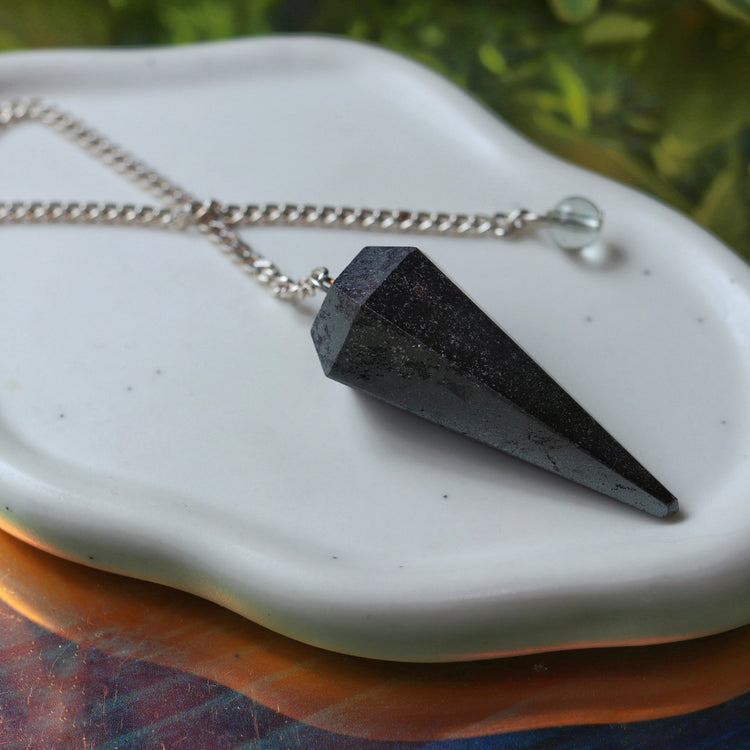 Hematite Pendulum for Chakra & Energy Balancing - Grounding Tool for Spiritual Healing, Blood Health Support, & Energetic Regulation