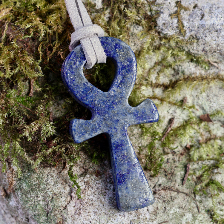 Hand Carved Crystal Ankh Necklace – Choose Your Stone