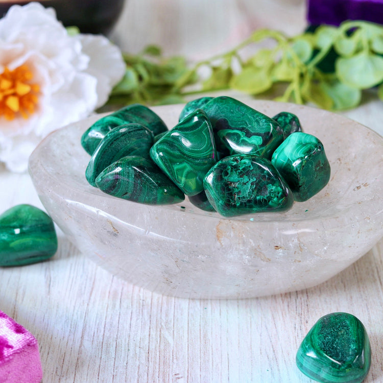 Malachite Tumbled Crystal Pocket Stone