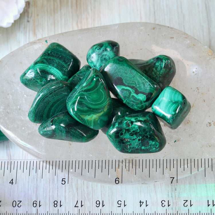 Malachite Tumbled Crystal Pocket Stone