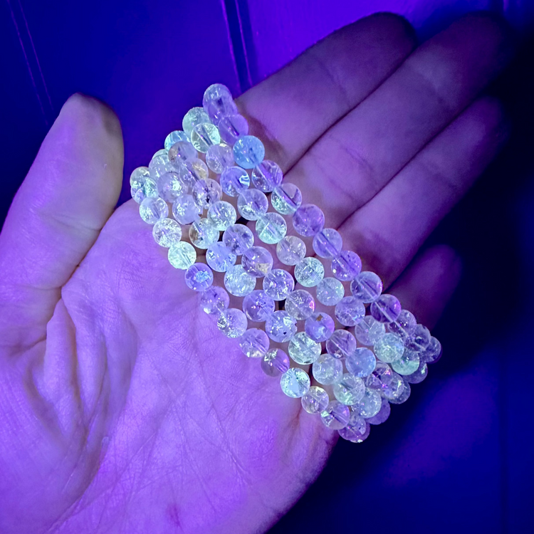 Rare Petroleum Quartz Crystal Bracelet for Chakra Alignment, Intuition, Spiritual Awakening Gift - Meditation Jewelry