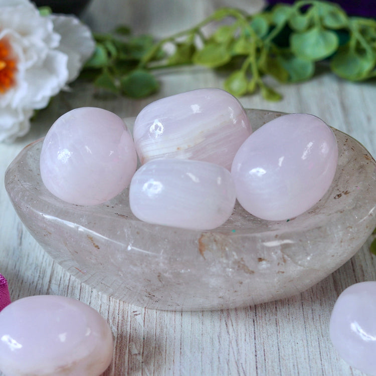 Pink Calcite Tumbled Crystal Pocket Stone