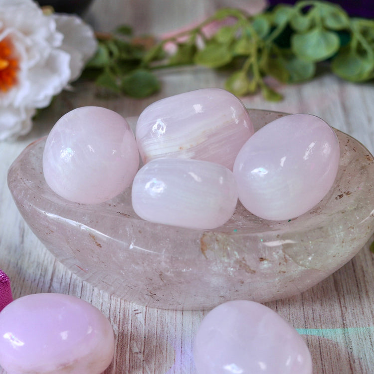 Pink Calcite Tumbled Crystal Pocket Stone