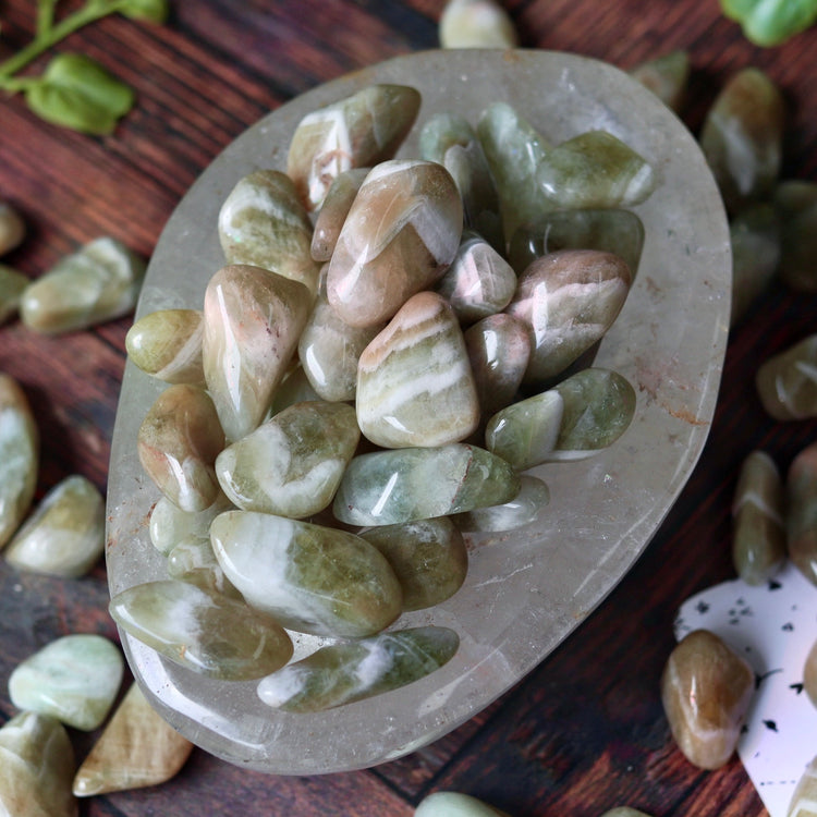 Prasiolite / Green Amethyst Tumbled Pocket Crystal