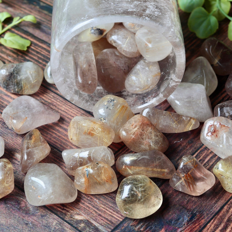 Rutilated Quartz Tumbled Pocket Crystal