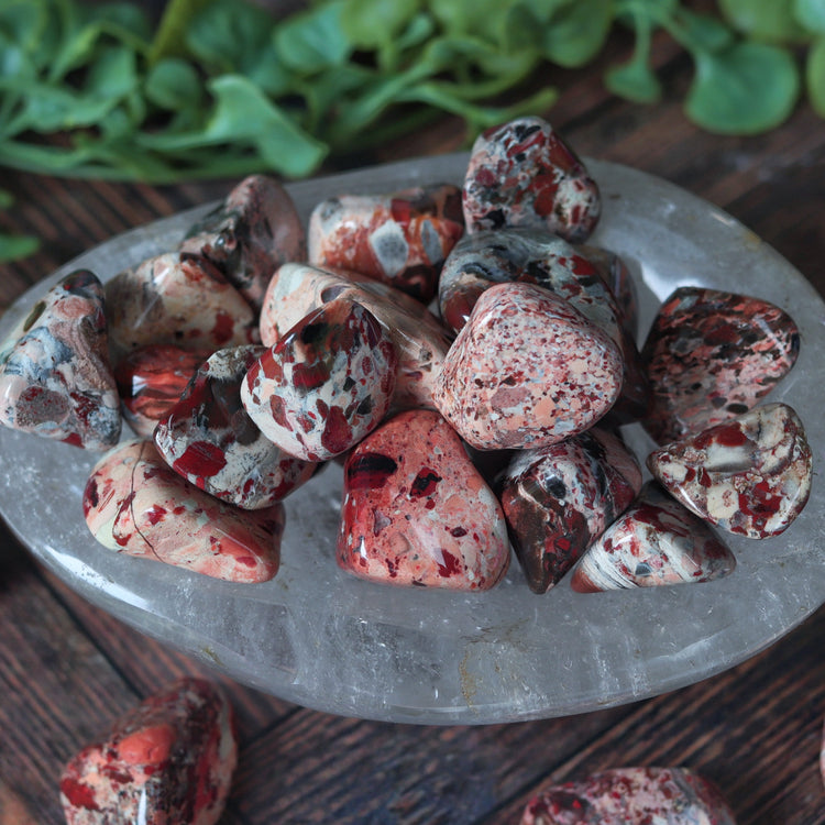 White Brecciated Jasper Polished Tumbled Pocket Stone